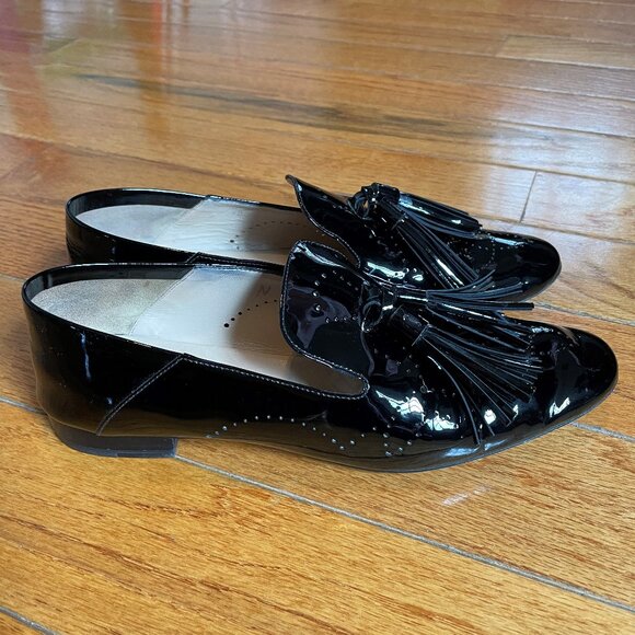 Fratelli Rossetti Black Patent Leather Tassel Loafer - 38 IT (7.5-8 US) Women's - Picture 4 of 7